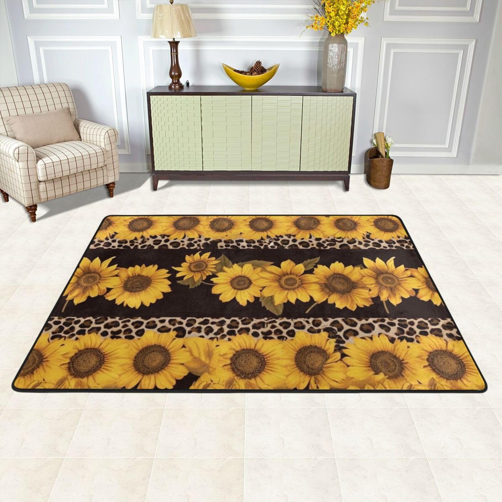 Tapis de sol lavable grand format 183x122 pour chambre et salon