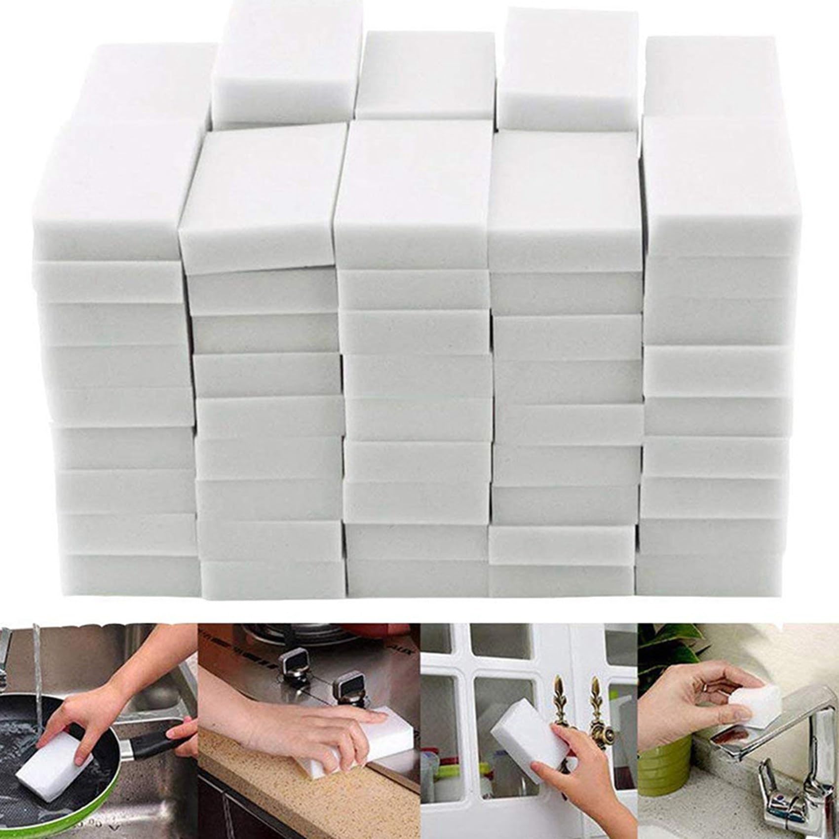 Borrador Mágico de Esponjas de Limpieza, Borrador de Esponja para el Hogar Espuma Limpiadora Limpieza para Cocina, Muebles, Automóviles, (Paquete de 1000)