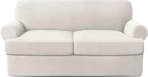 Funda elástica para sillón con cojín en forma de T, antideslizante, súper elástica, suave, lavable, protector de muebles con fundas individuales de