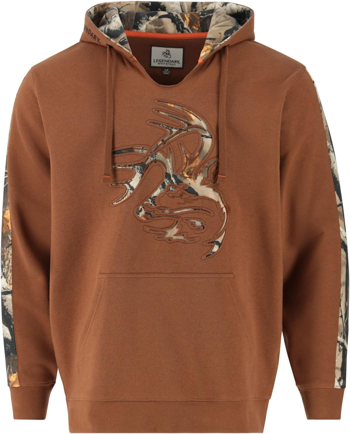 Legendary Whitetails Men’s Camo Hoodie Midweight V-Neck Design Pullover Sweatshirt