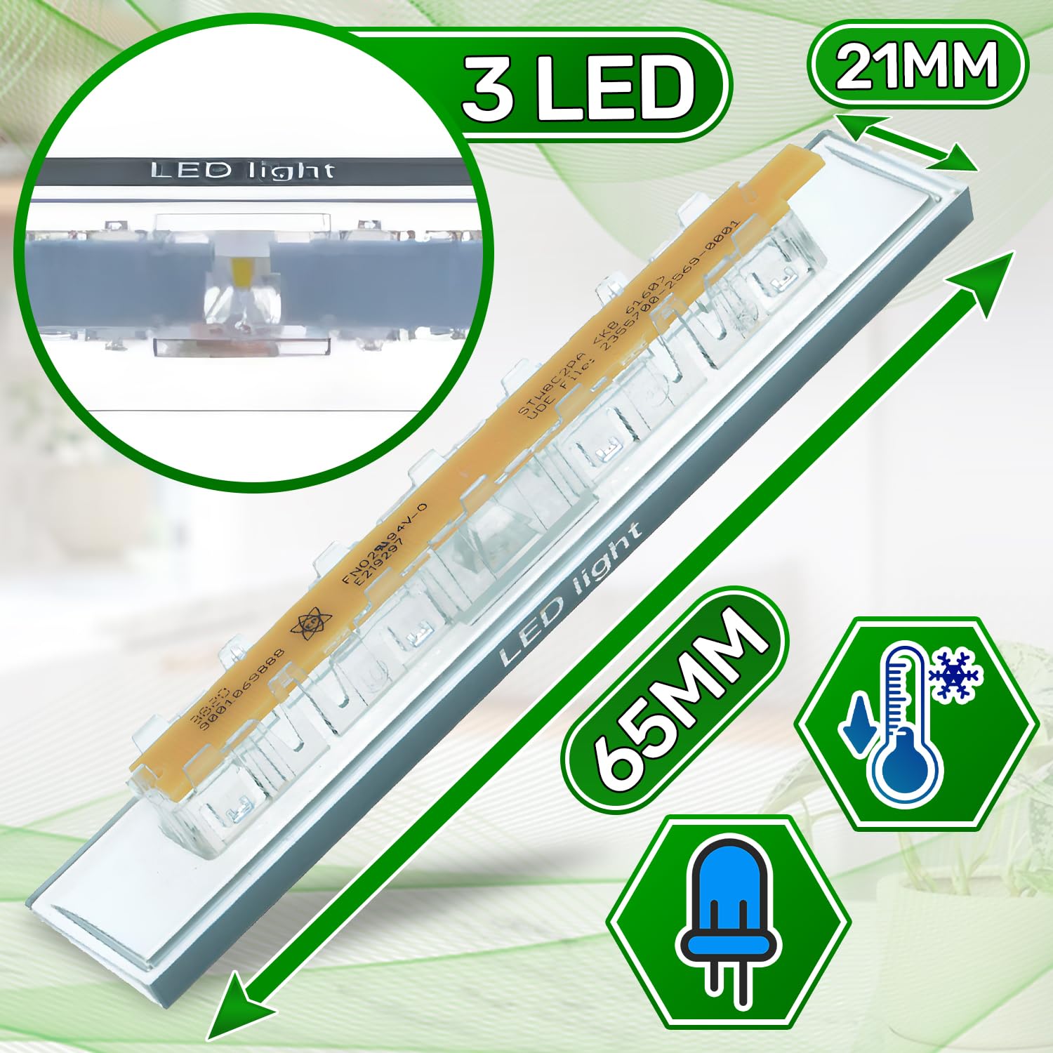 Placa de LED Luminosa para Frigorifico Combi con Código Original 10003924 10024820 00628627 628627 para Bosch para Siemens - MADE IN GERMANY - ONIX TECH