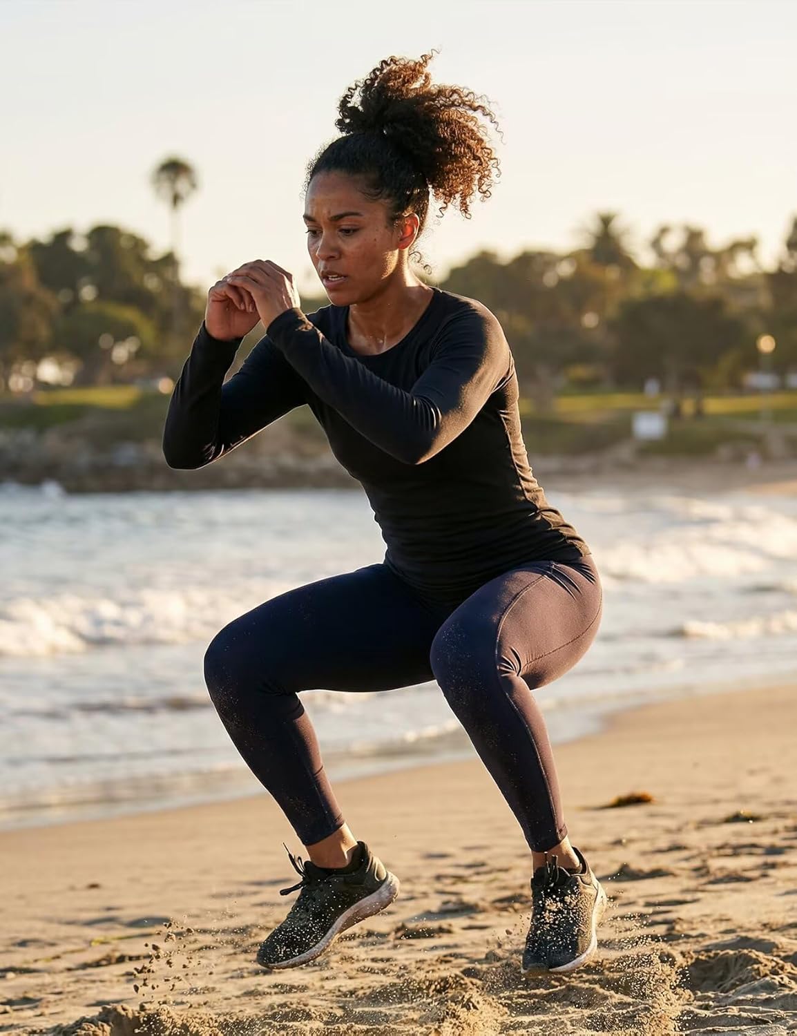 Zengjo Women's Long Sleeve Workout Tops Fitted Silky Cooling Athletic Performance Shirts Moisture Wicking for Yoga Gym - Image 3