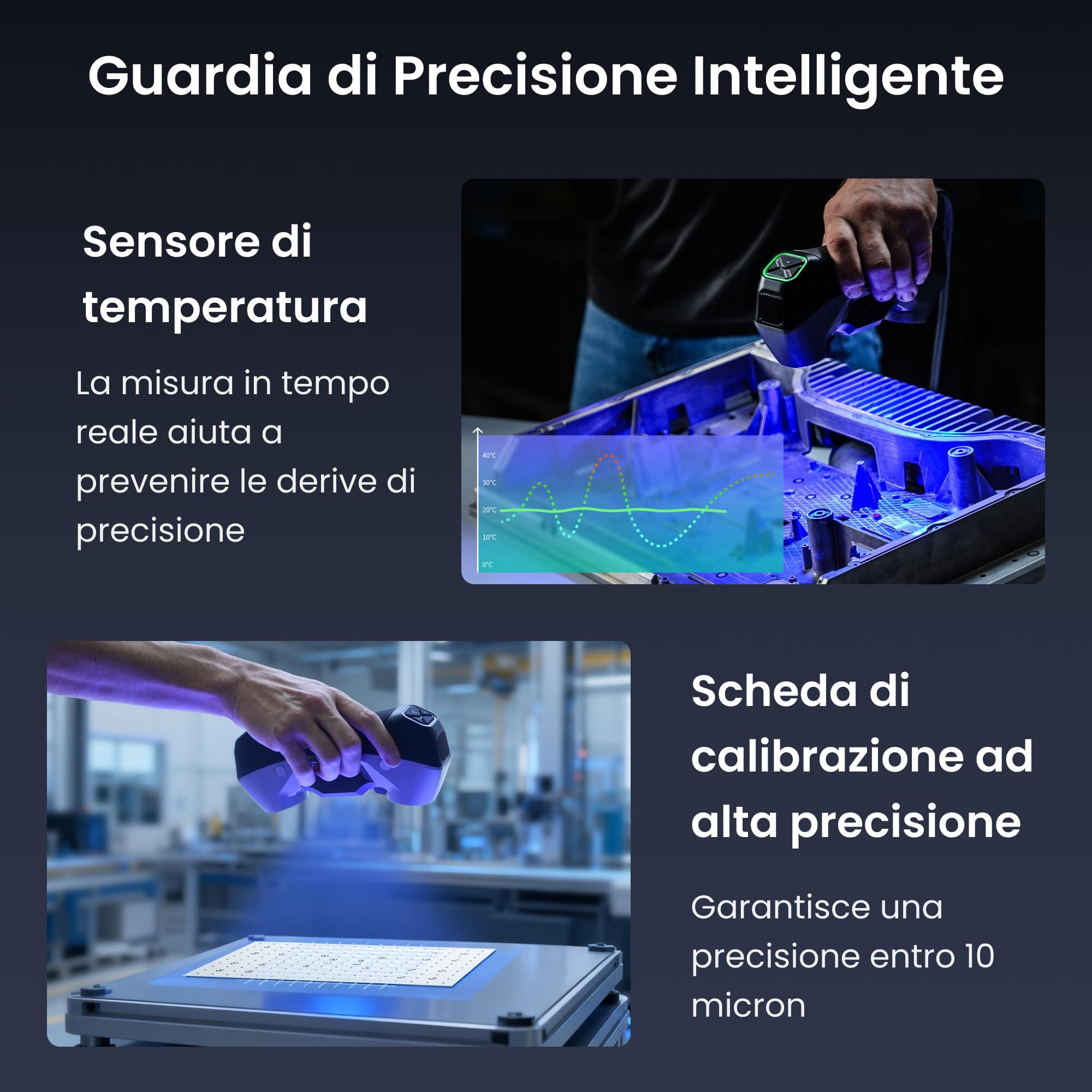 Revopoint MetroY Pro Scanner 3D per Stampa 3D, Precisione da 0,01 mm, Scanner Portatile Laser Blu Precisione Industriale 34+15+1, a Tutto Campo con a 62 Linee di Scansione, Anteprima in Tempo Reale