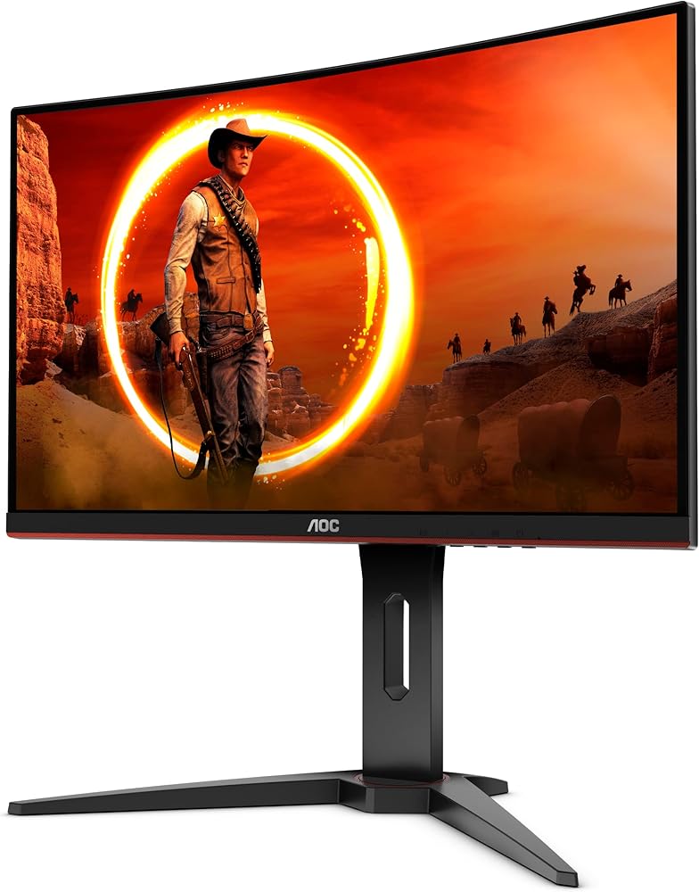 AOC C24G1 24" Curved Frameless Gaming Monitor, FHD 1080p, 1500R VA panel, 1ms 144Hz, FreeSync, Height adjustable, VESA, 3-Year Zero Dead Pixels thumbnail 3
