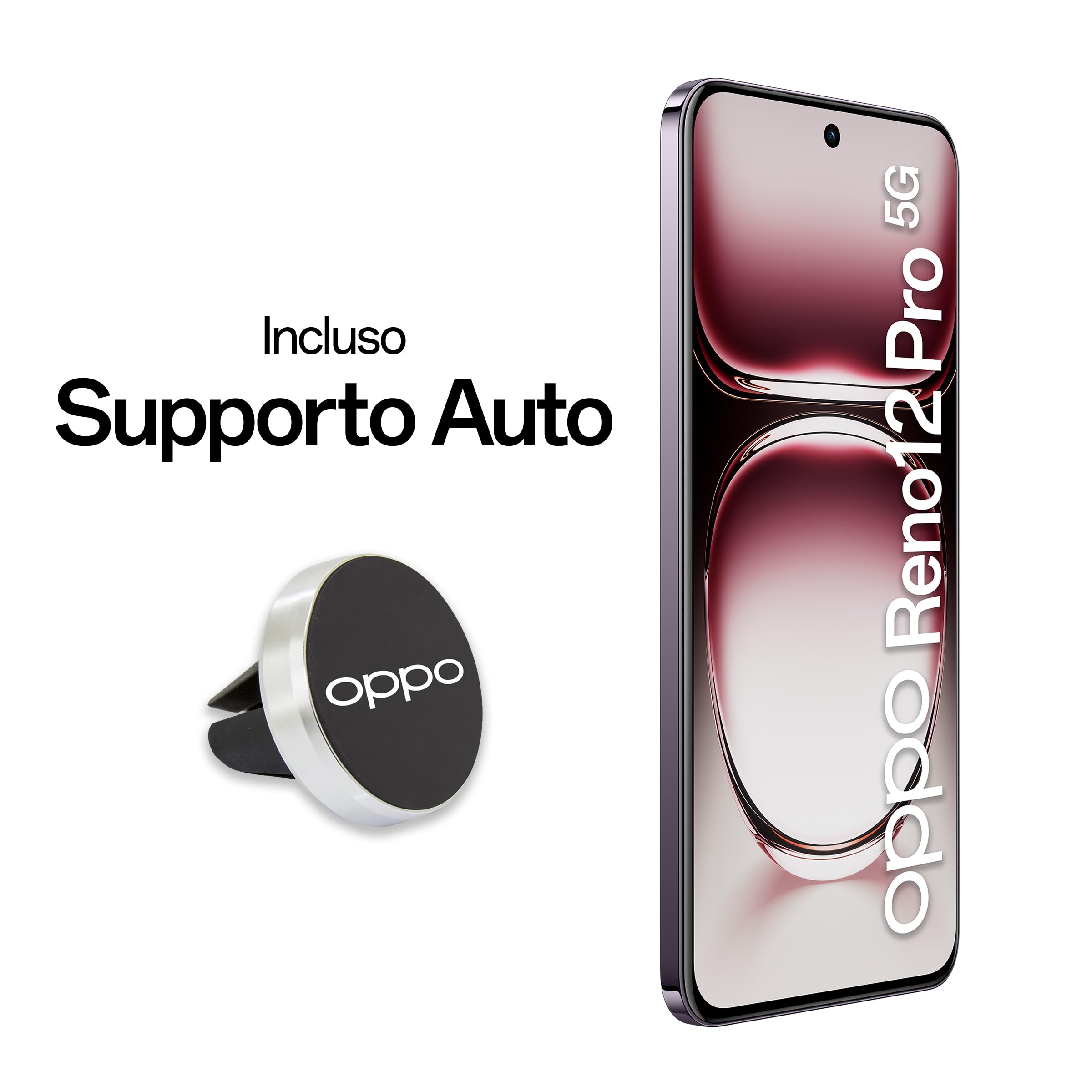 OPPO Reno12 Pro 5G AI Smartphone, Tripla fotocamera 50+50+8MP, Selfie 50MP, Display 6.7” 120HZ AMOLED FHD+, 5000mAh, RAM 24GB (12+12) +ROM 512GB, Supporto Auto, [Versione Italia], Nebula Black