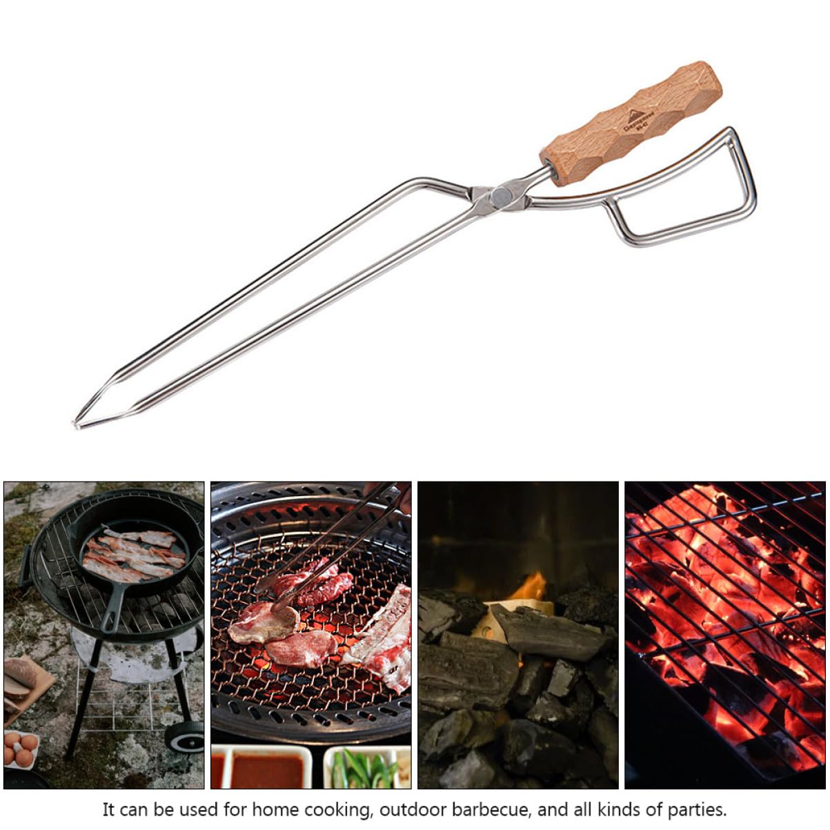 Stalowe Szczypce Do Węgla Drzewnego Bbq Praktyczny Zacisk Do i Drewna Trwałe Szczypce Ze Stali Nierdzewnej Zewnątrz i Imprez