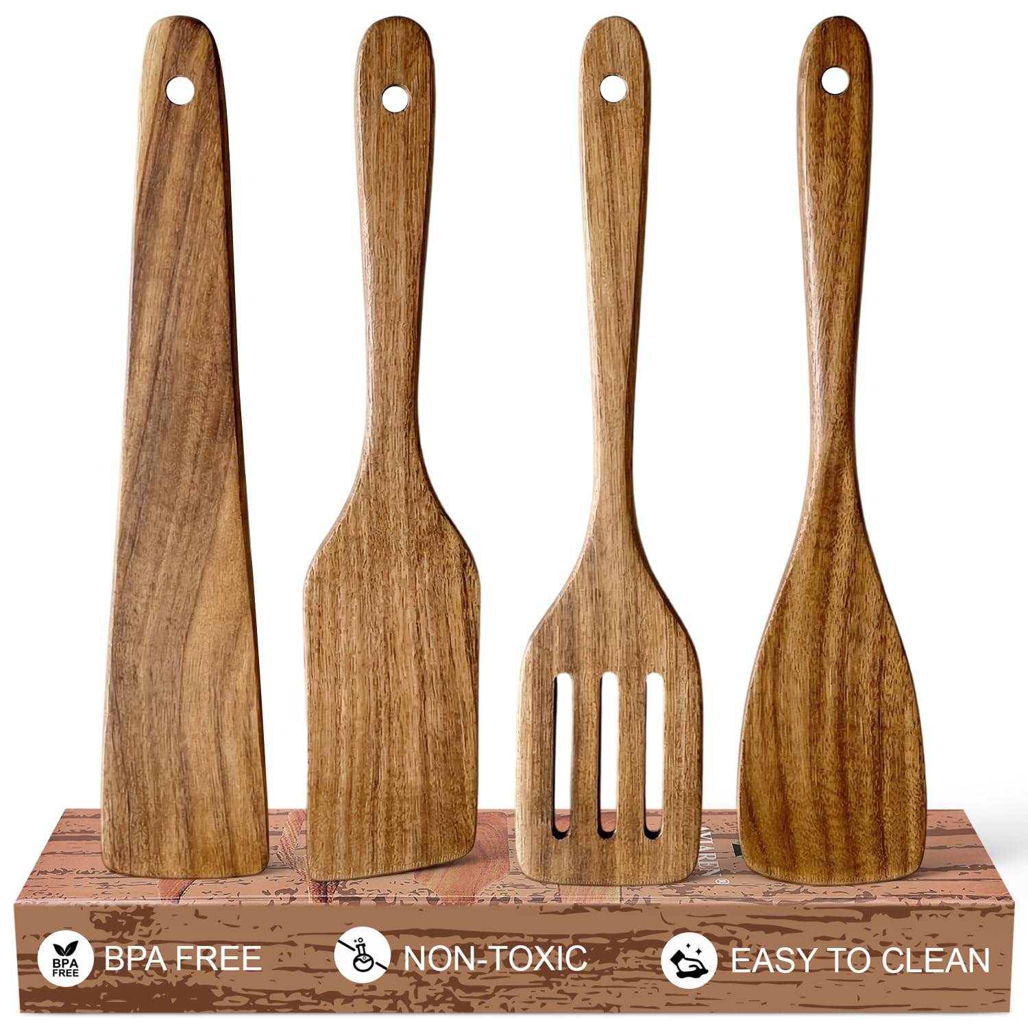 Ayiaren Acacia Wood Spatula Set