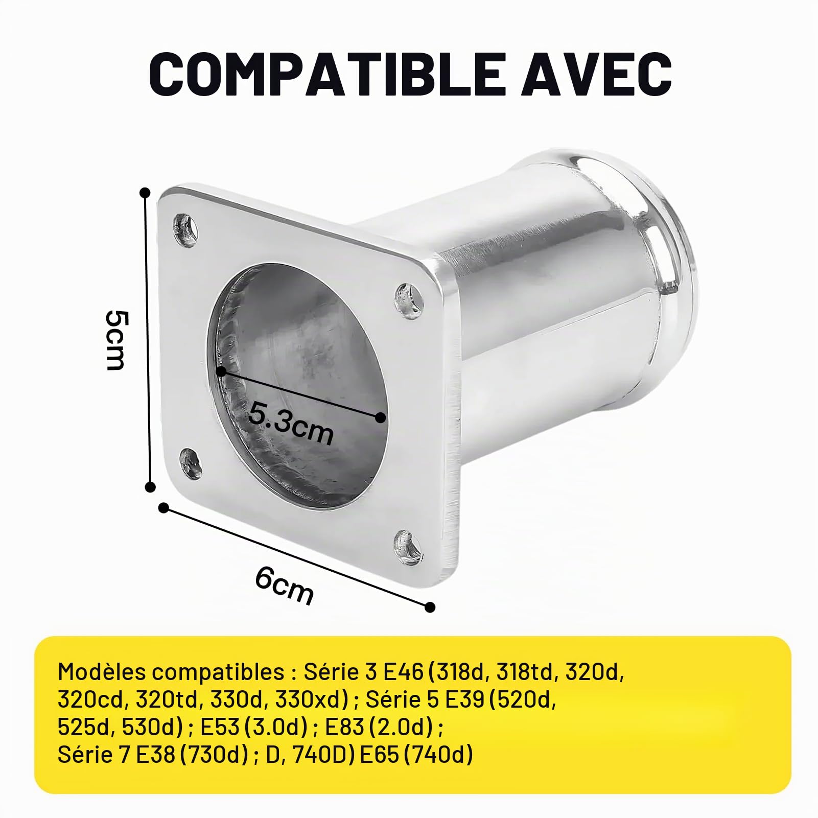 Kit Suppression Vanne Egr Pour E65 E46 E39 E53 E83 E38，Kit Valve Replacement Pipe Aluminium，Tuyau De Rechange Pour Valve Egr，Applicable Aux Véhicules Diesel