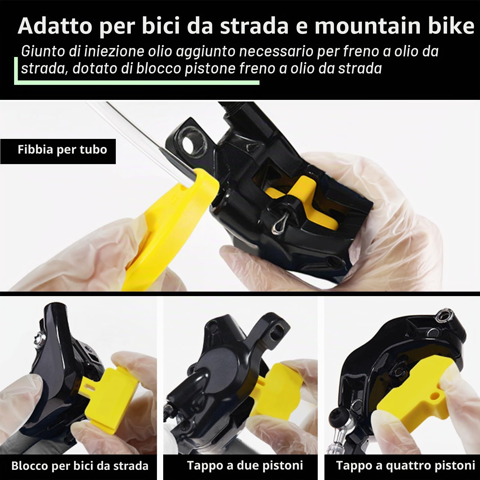 Kit spurgo Freni per Shimano, TEKTRO, MAGURA, Include connettore in Metallo Mountain Bike Freni a Disco Idraulici, Incluso 180ml Liquido frenante Minerale ad Alte Prestazioni da