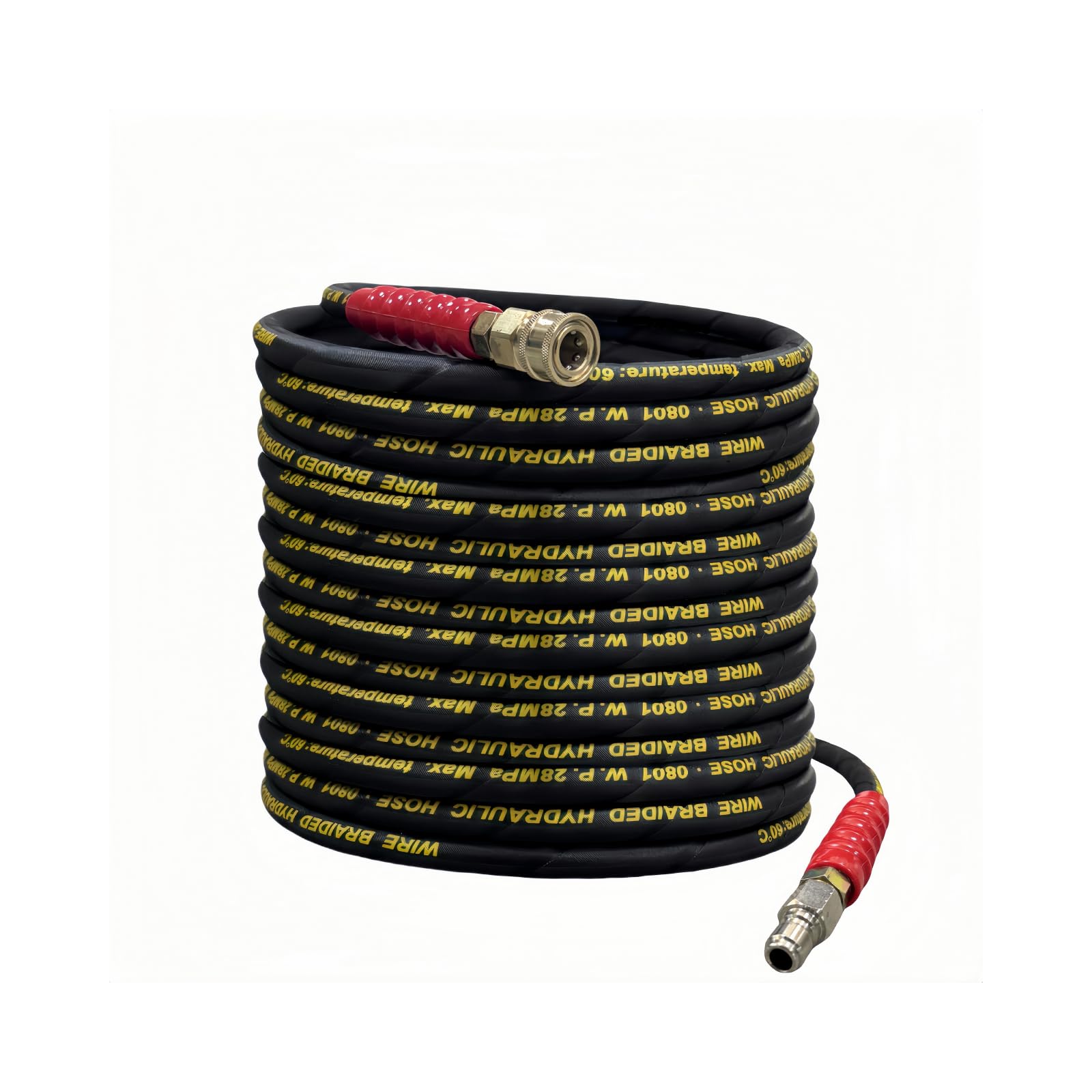 Manguera de lavado a presión de 32 pies con conexión rápida de 3/8 pulgadas, resistente a torceduras, manguera de lavado de alta resistencia, grado industrial para manguera de lavadora eléctrica