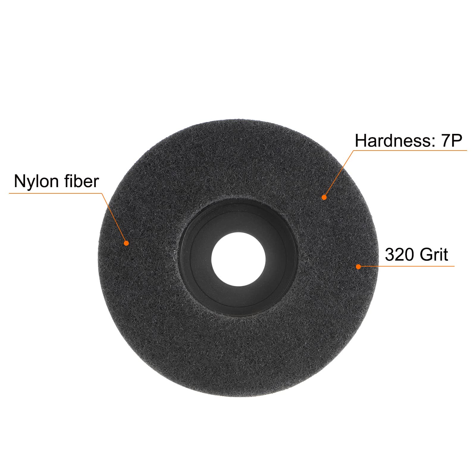 QUARKZMAN 5pz Nylon Fibra Lucidatura Ruota 4.5" x 7/8" Abrasivo Ruote Levigatura Lucidatura Disco 320 Grit 7P Non Tessuto Abrasivo Lama Disco Rettifica Lucidatura Ruota