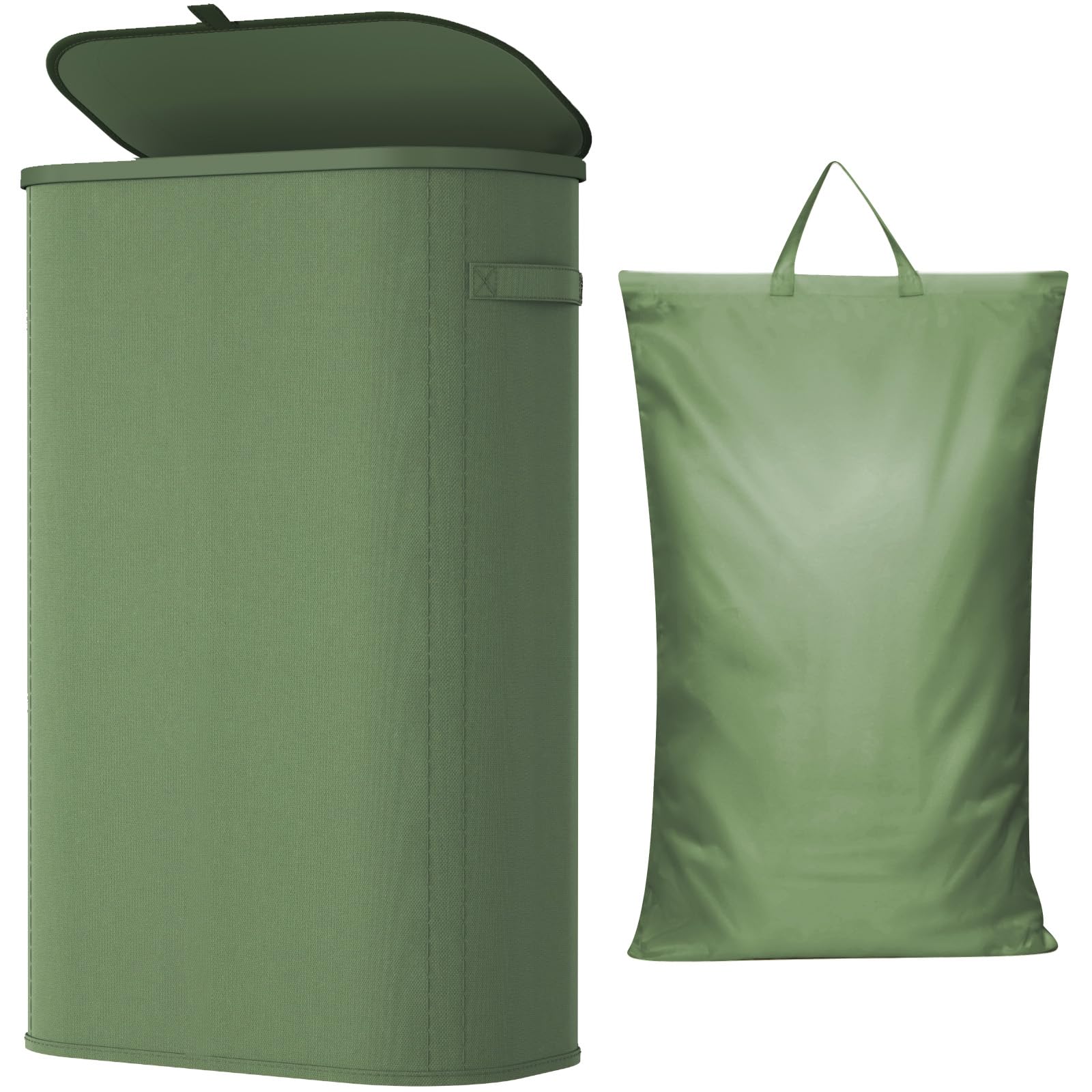 Lifewit 85L Large Laundry Hamper with Lid, Removable Inner Bag, Green