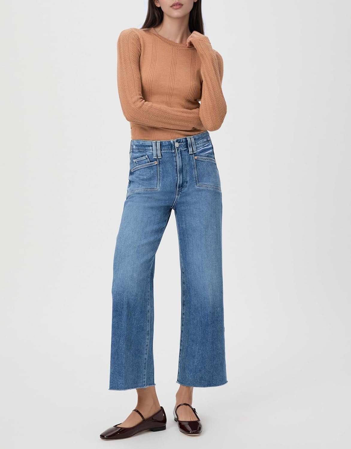 Kedera Women's Wide Leg High Wasited Jeans Stretchy Straight Leg Mom Jeans Baggy Raw Hem Denim Pants Trendy Summer 2025 - Image 5