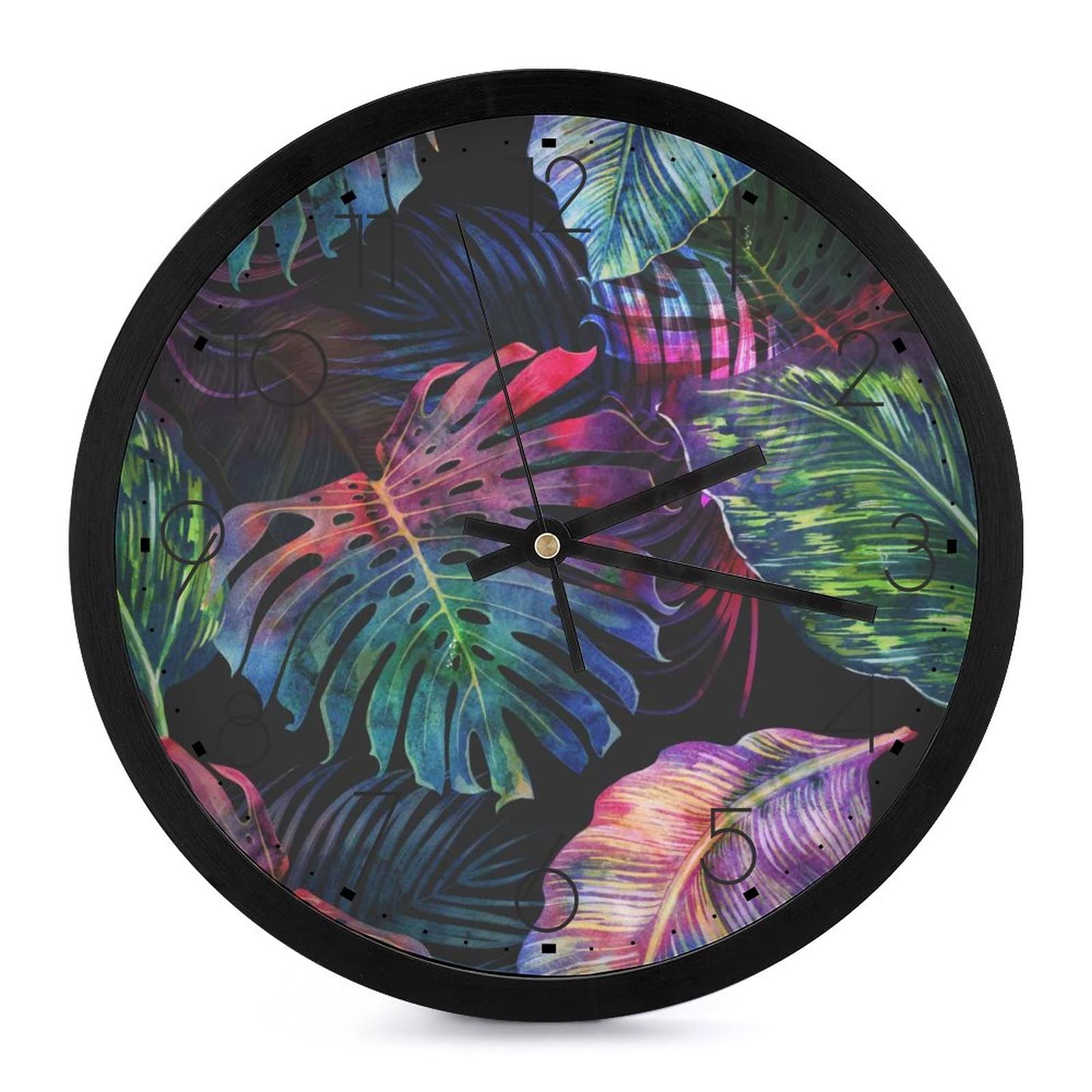 Horloge murale feuilles colorées pour décorer la cuisine ou la chambre