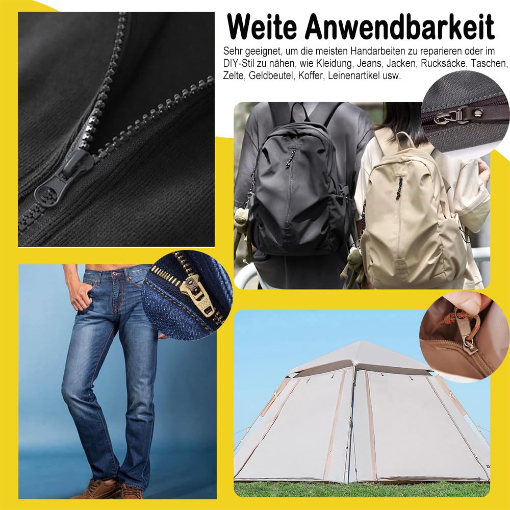Exquilnova 255 Stück Reißverschluss Reparatur Set, Reißverschluss Zipper Ersatz, Zipper Repair Kit mit Reissverschluss, Zange und Ersatzteile, für Jacke, Zelt, Gepäck, DIY (3 Größen: #3/5/8) Küche, Haushalt & Wohnen