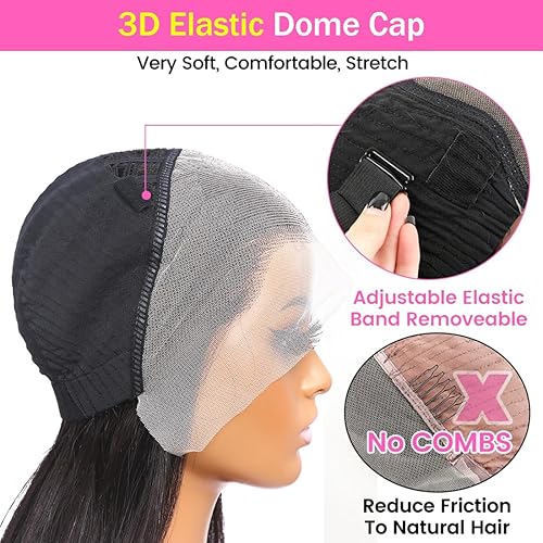 Miniatura 3 de PNEX Peluca de cabello humano Bob de 10 pulgadas, pelucas de encaje frontal HD de 13 x 4 pulgadas, cabello humano prearrancado, densidad del 180 %,