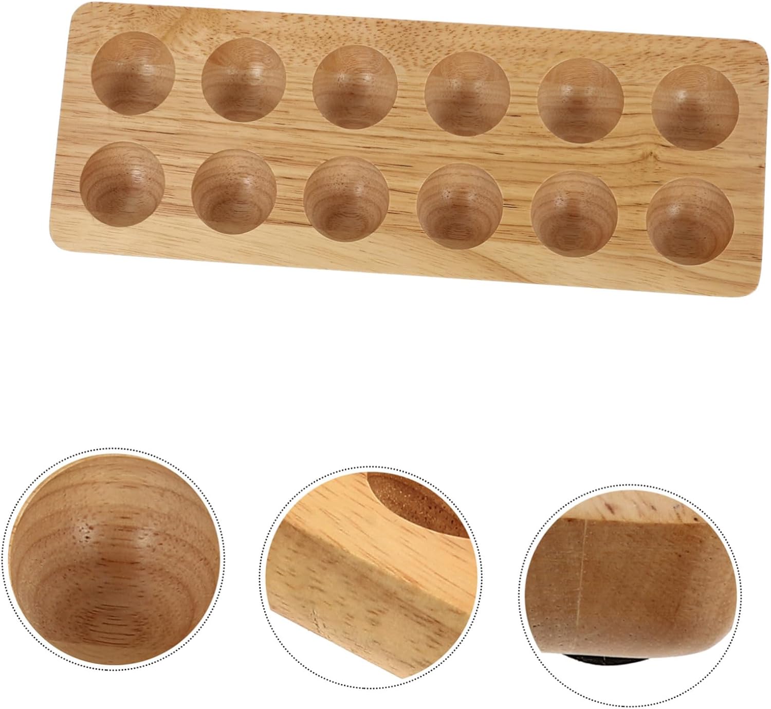 Generic 1pc Wooden Storage Holder Rubberwood Tray for Kitchen Organization Neatly Holds for Refrigerator Countertop Decorative Practical Container