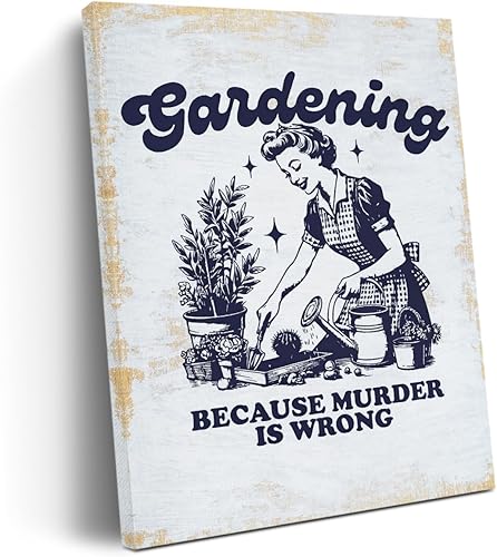 Decoración vintage retro divertida de jardinería Qutoes Jardinería Regalos de Jardín Lienzo Arte de Pared Decoración de Pared Póster Impresiones