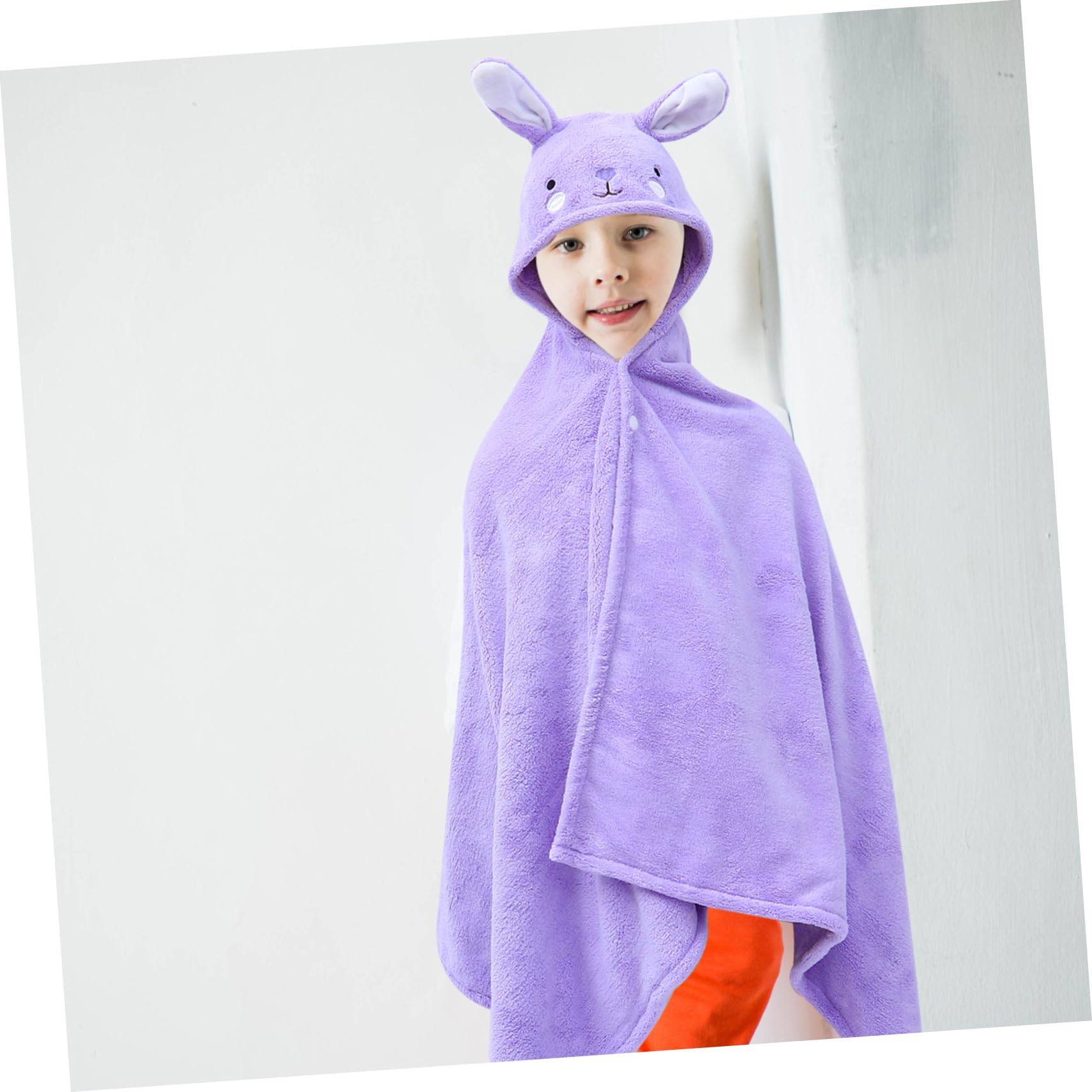 Serviette de Bain Garçon Fille à Capuche Doux et Respirant Poncho Absorbant et Chaud pour Garçons et Serviette de Toilette et Boulochage pour Sortie Bain et Natation Modèle Lapin