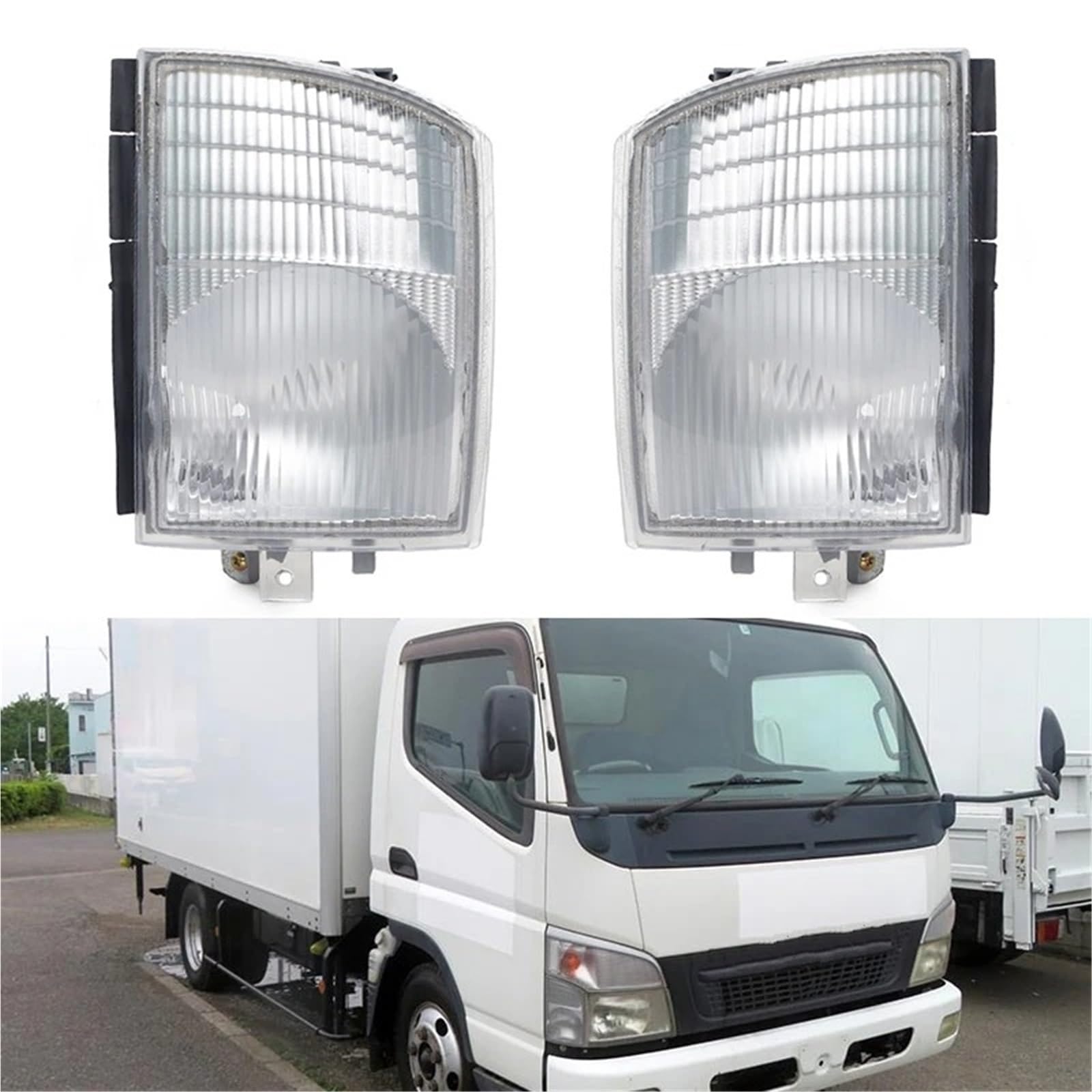 Faro Coche Luz De Giro Delantera Para Esquina Coche Para Camión Para Mitsubishi Canter FUSO FE 7/8 2005 2006-2011 214-1566 214-1566RWA Faros Delanteros(1 Left and 1 Right)