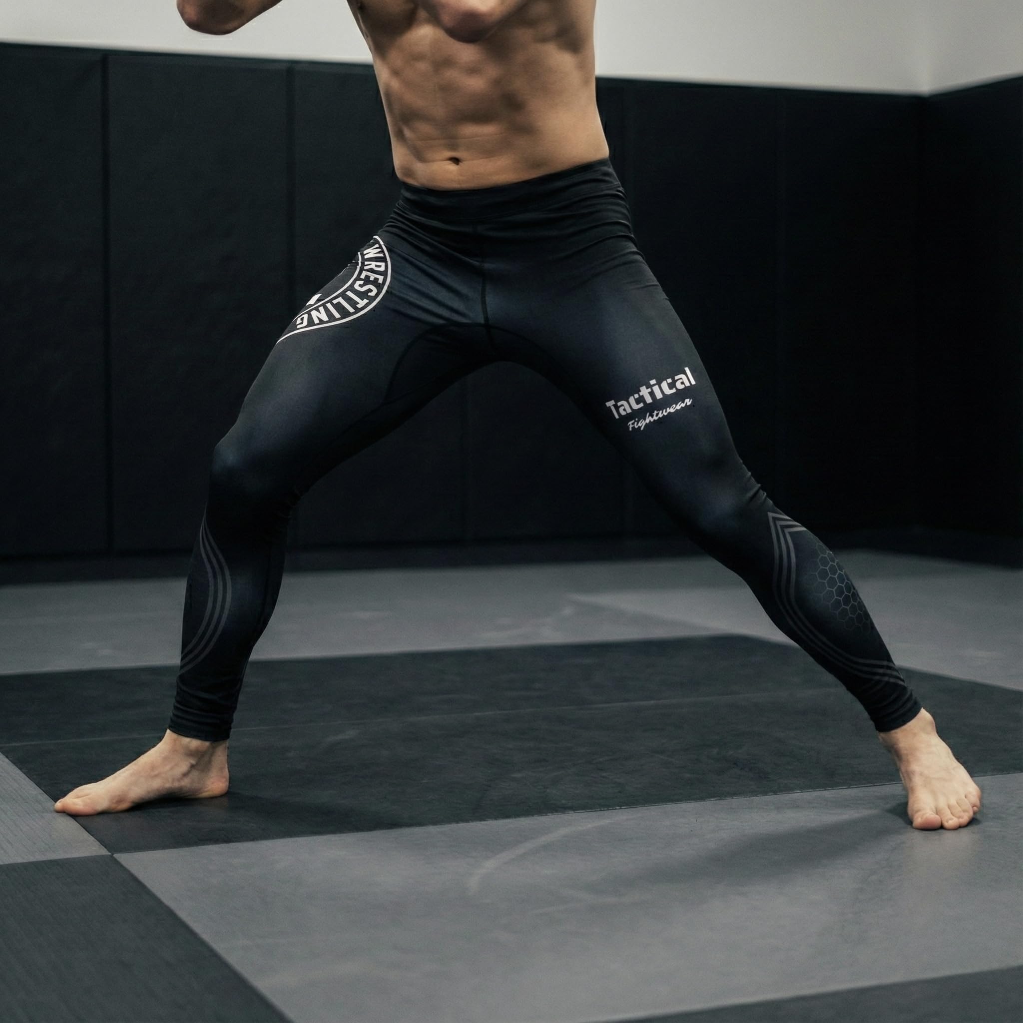 Tactical Fightwear Rashguard Legging (Spats) - Kompressionshose für MMA, BJJ, Grappling & Kickboxen, Atmungsaktiv & Schnell trocknend, Unisex Training Tight