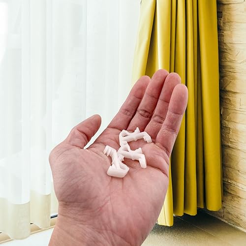 Miniatura 7 de Amazing Drapery Hardware Clips de retención de cenefa de madera de plástico blanco de alta calidad, paquete de 20 unidades, resistentes a los rayos