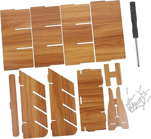 NOLITOY Caja de almacenamiento estacionario de escritorio Estante de almacenamiento de madera Organizador de marcadores de papelería contenedor de