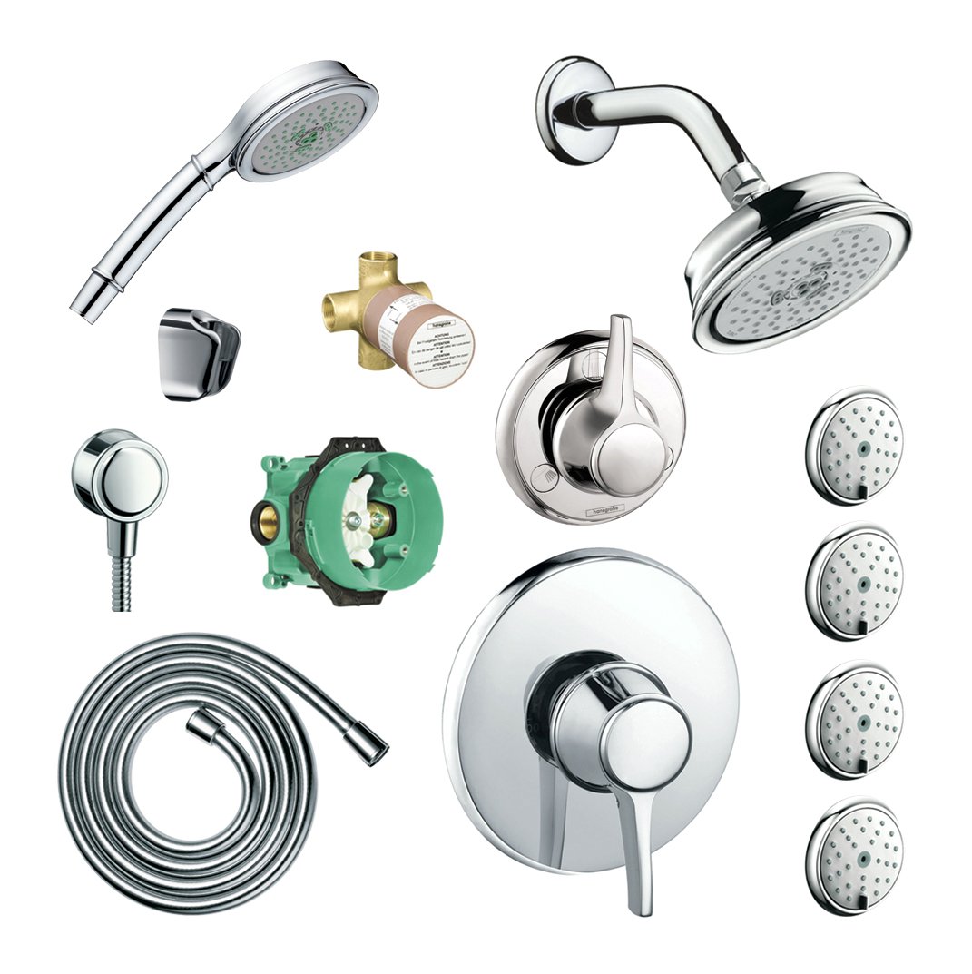 Hansgrohe KSHB04070154047245PC2 Croma Shower Faucet Kit with 4 Body