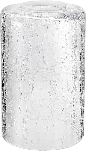 Aspen Creative 23614-01, pantalla cilíndrica transparente de cristal agrietado, 3-1/2 pulgadas de diámetro x 5-3/4 pulgadas de altura, agujero