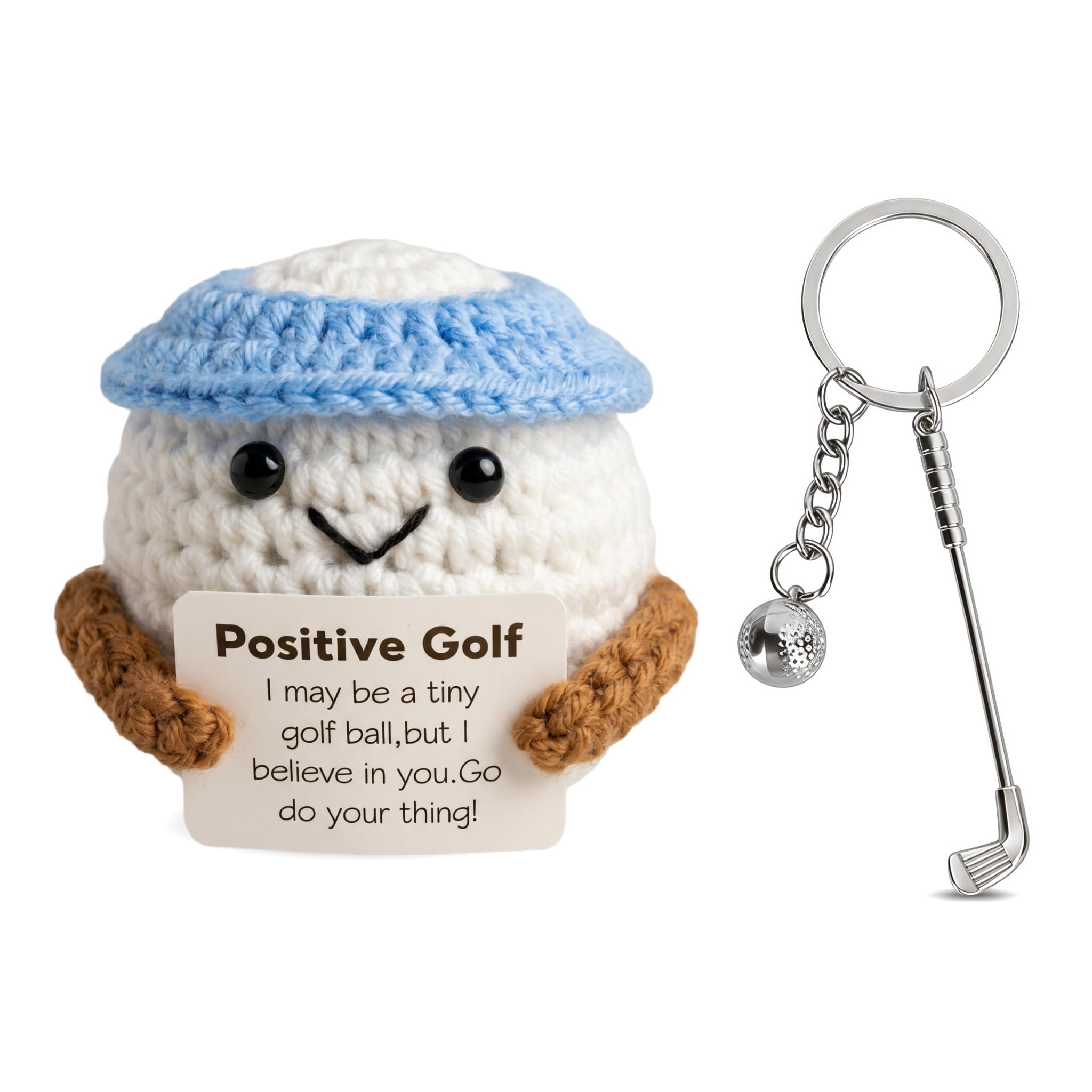 Golf Gifts for Men - Funny Golf Ball Mini Knitted Doll & Keychain, Novelty Gift for Men, Unusual Presents for Dad Husband Boyfriend Golfers,Ideal Gifts for Christmas Birthday Father's Day Secret Santa