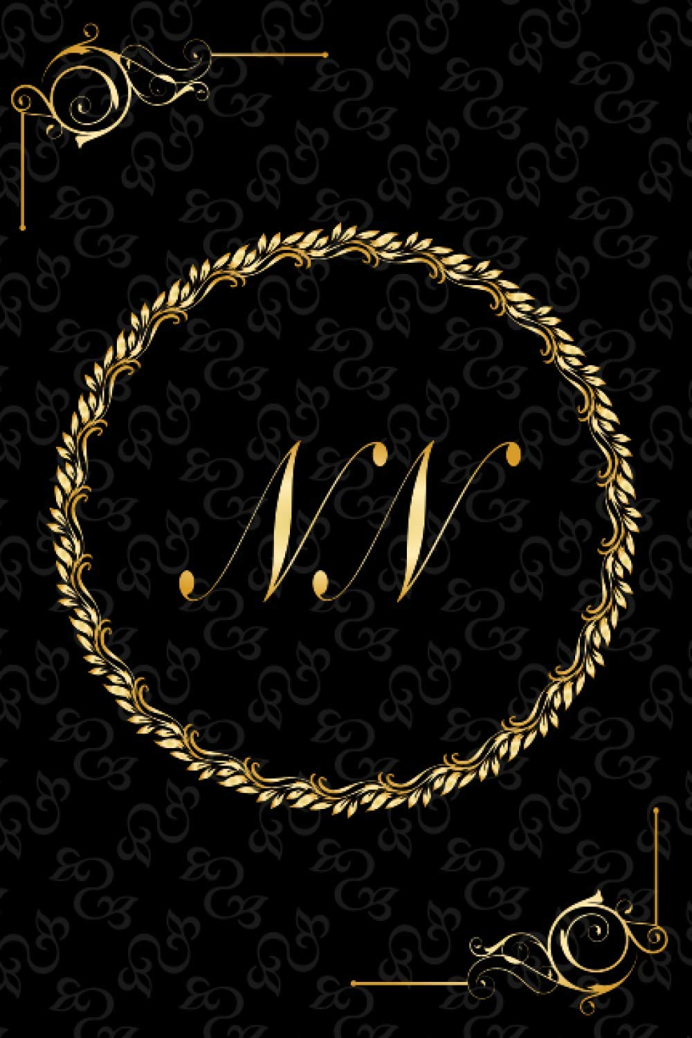 NN: Golden Monogrammed Letters, Executive Personalized Journal With Two Letters Initials, Designer Professional Cover, Perfect Unique Gift