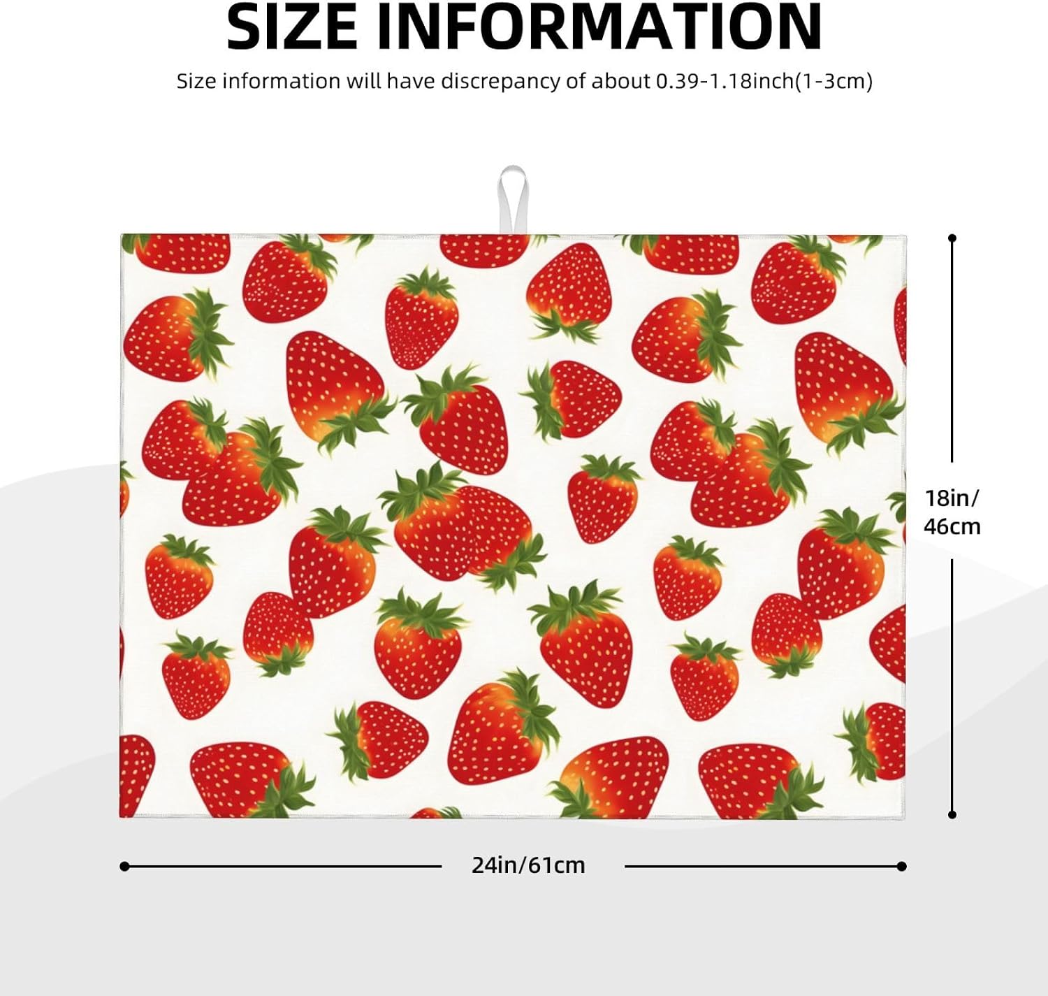 Cute Strawberry Dish Drying Mat For Kitchen Counter, Super Absorbent Microfiber Dish Drying Pad, Kitchen Gadgets For Easy Clean Multi-Use Large 18"x24" image 2