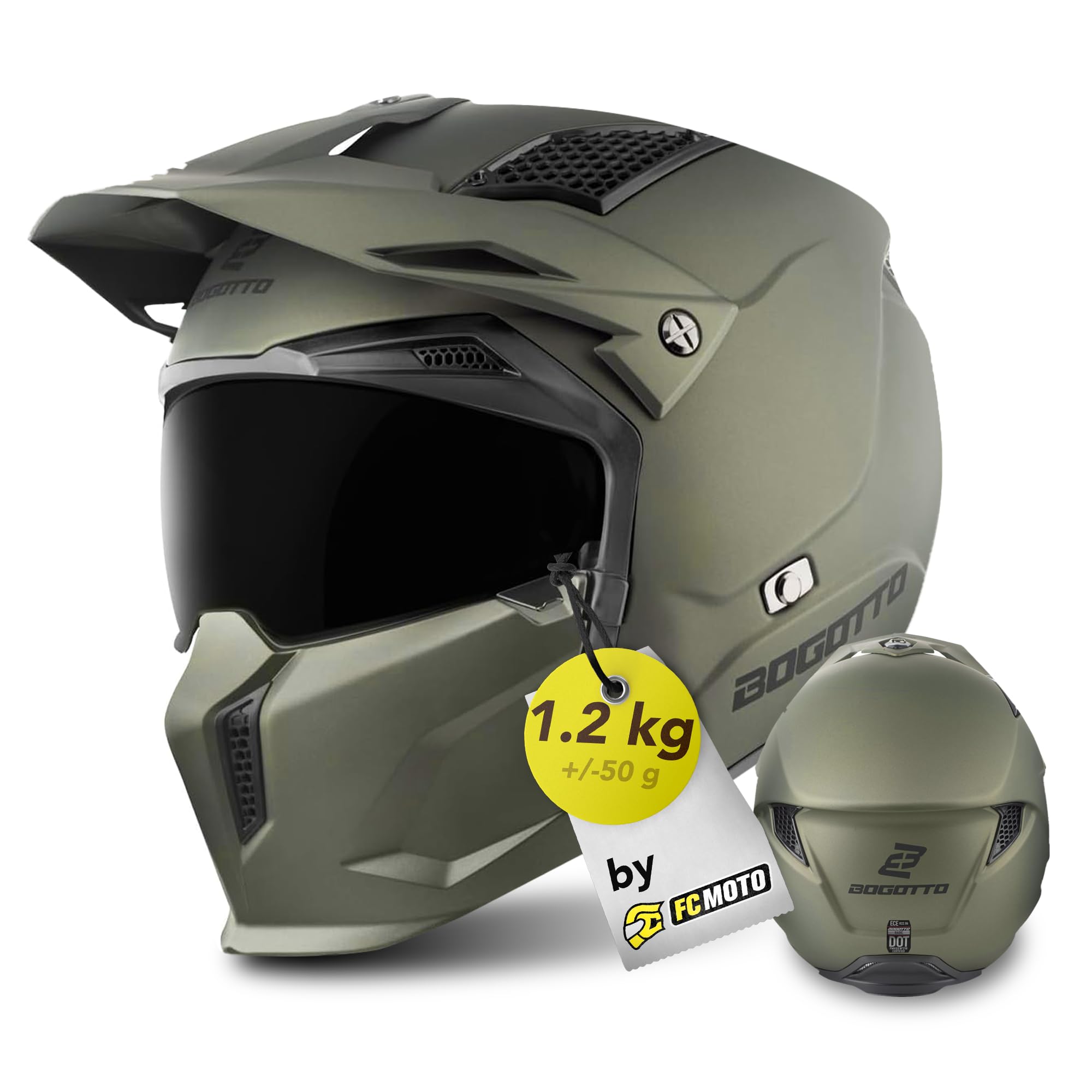 Bogotto Radic 22.06 Helm, grün matt, S | Leicht zu wechseln