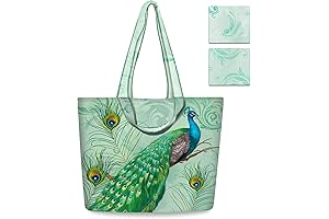 NymphFable Reusable Peacock Tote Bags: A Vibrant Eco-Friendly Delight