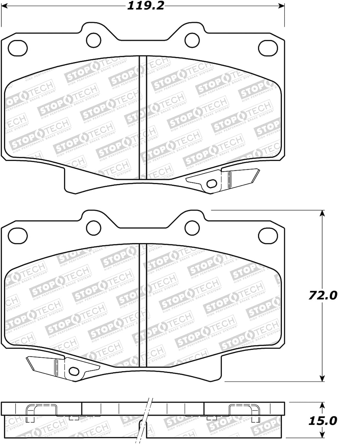 StopTech 309.05021 Sport Brake Pads with Shims and Hardware