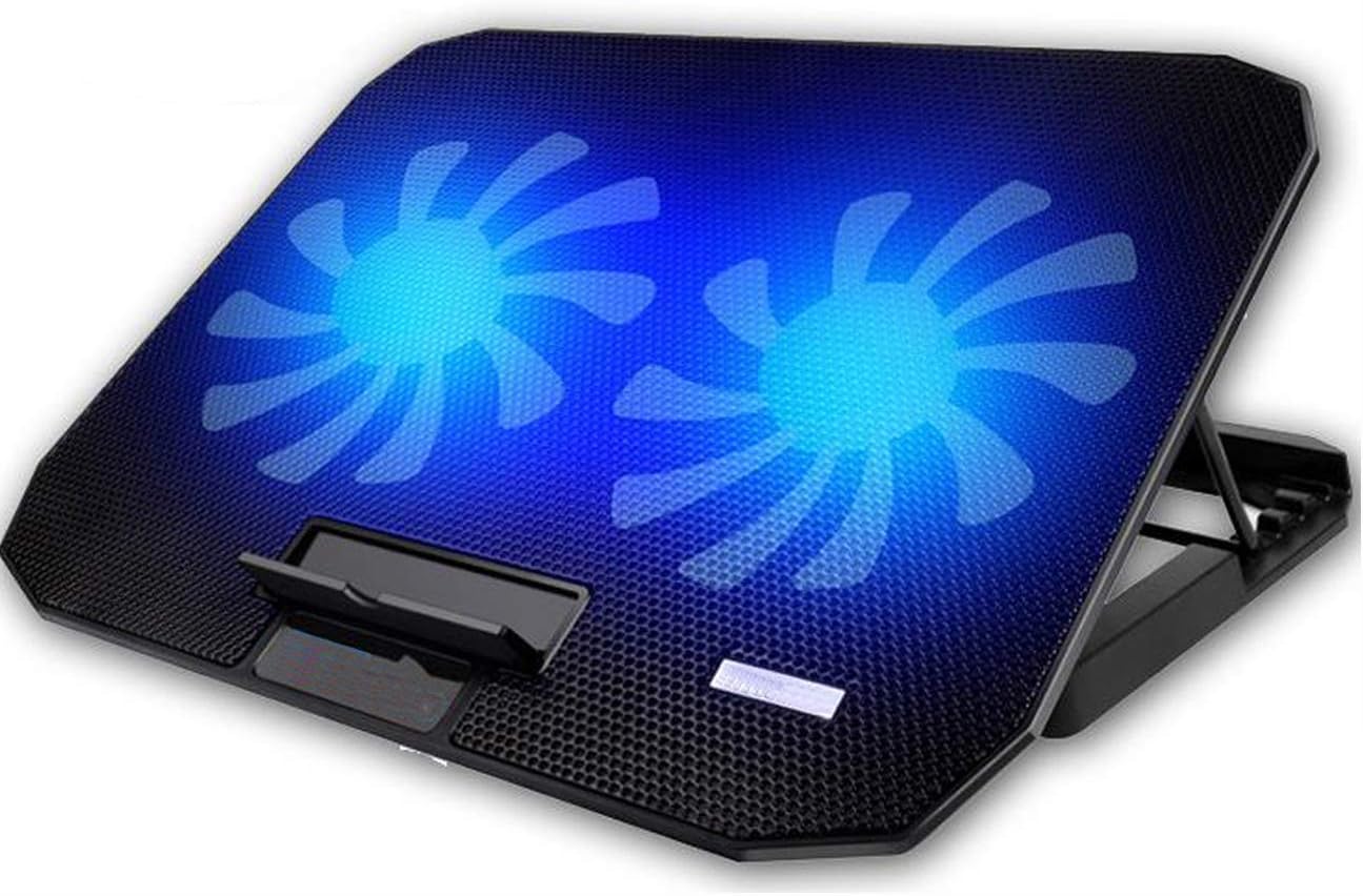 KEROLFFU Laptop Cooling Pad 15.6 14 13 Inch (Big 2Fans Super Quiet, Double Sides Built-in USB Line, Back Feet Stand) Fit Apple Air / Pro / MacBook : Electronics