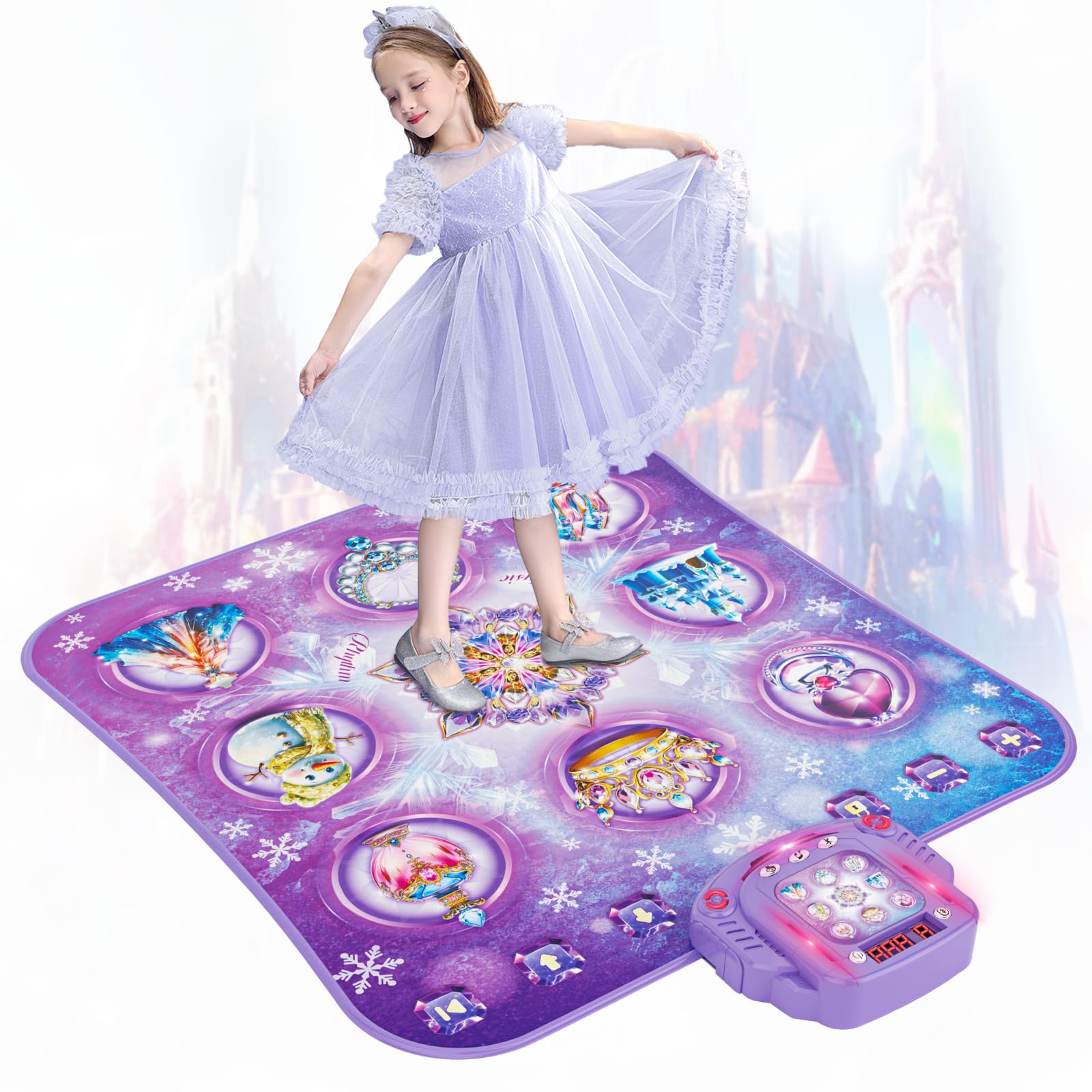 Alfombra de Baile Juguete Niña 3 4 5 6 7 8 9 10 11 12 Años, Morada Alfombra Musical con Bluetooth Inalámbrico, Música Incorporada, Juegos Regalo Cumpleaños Navidad para Niñas Niños 4-5 6-7 9-10 Años