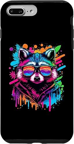 Miniatura 12 de Rainbow Raccoon Sunglasses Vaporwave Synthwave Retrowave Case for iPhone 17 Pro