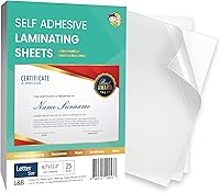 Vista 10 de Hojas de Laminación Sin Calor Autosellantes de 8.5 x 11 Pulgadas, Paquete de 100, Grosor de 4 mil, Transparentes, Sin Máquina Hojas de Laminación