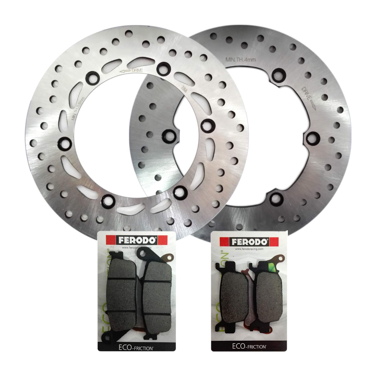 Kit freno anteriore posteriore dischi RMS pastiglie Ferodo SH 300 IE