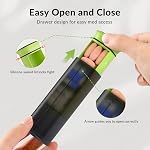 KOVIUU Organisateur hebdomadaire de pilules 3 Times par jour, grand quotidien Pill Box Case 7 Jours, Porte-conteneur de médecine de voyage avec compartiments séparés, Distributeur de vitamine pour les médicaments et suppléments, Noir