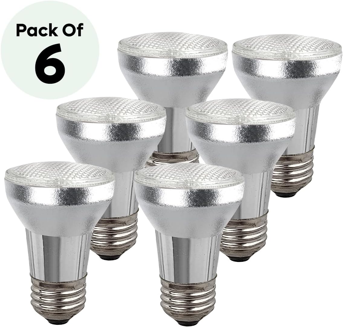 Sterl Lighting - 6 Pack, PAR16 Halogen Light Bulb, 60W, 120V, Clear, Dimmable, 2900K Warm White, E26 Base best for Accent Light, Track Lighting, Recessed Can, Stove Hood, Landscape Lighting, Spotlight