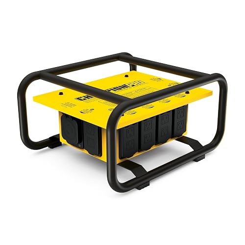 Champion Power Equipment Pro Grade OSHA Compliant Power Distribution Box, 50-Amp Twist Lock Inlet, Six 120V GFCI Duplexes, One 120/240V 30A Locking Outlet, 30A and 50A RV Adapters