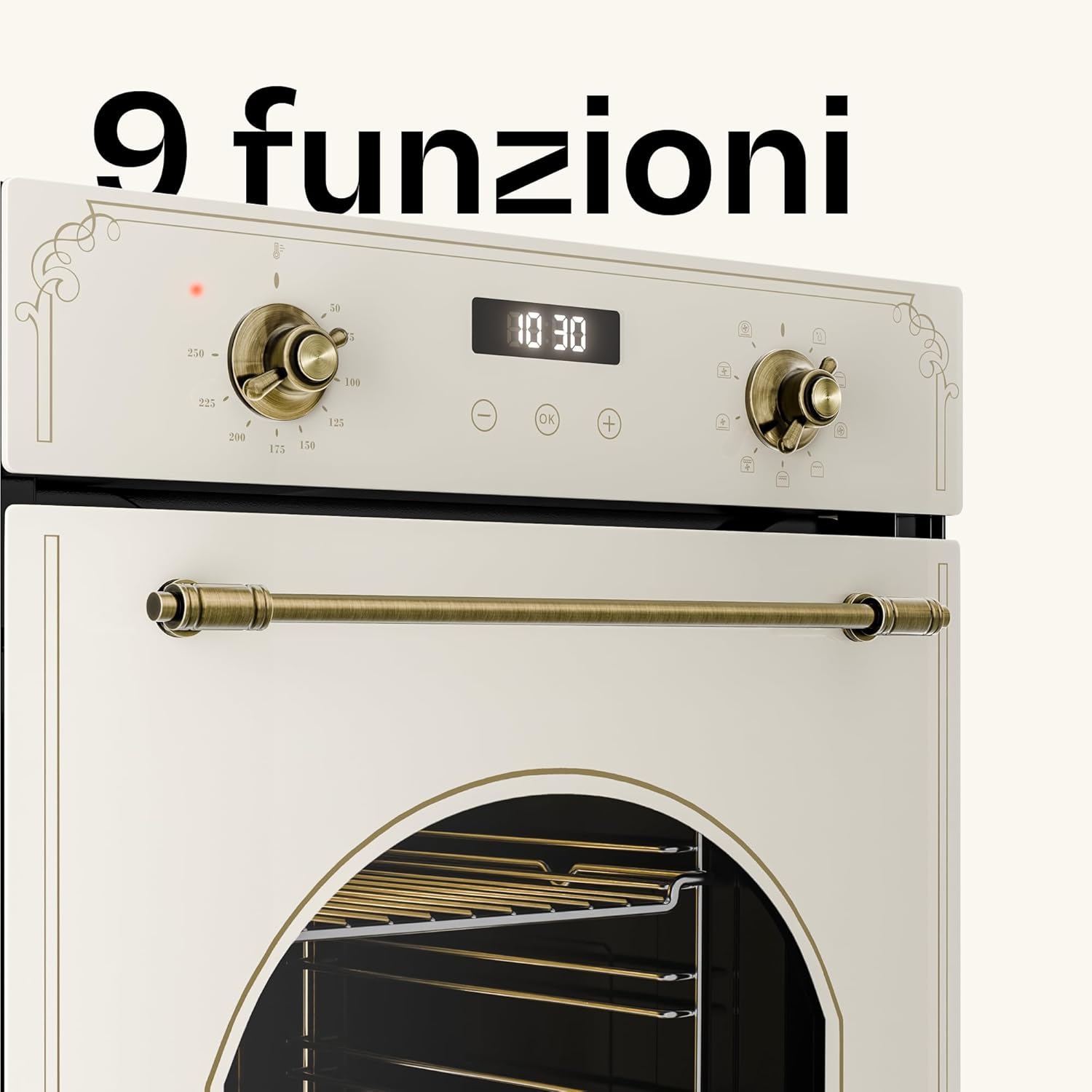 Oven interior with 49-liter capacity