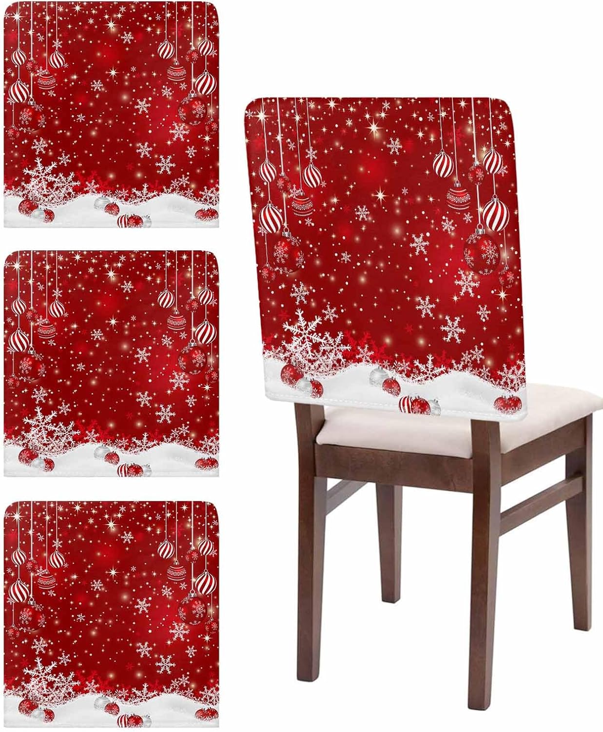 SWANEW Coprisedie Di Natale 6x Copertura Della Sedia Protettore Di Decorazione Festiva Copertura Della Sedia Partito Ristorante