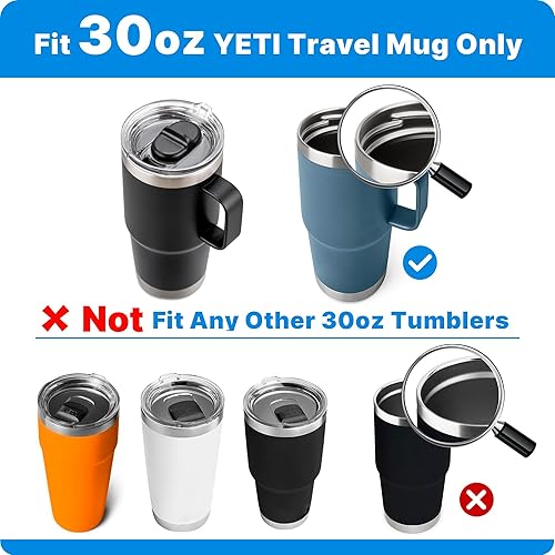 Miniatura 8 de Tapa superior de rosca de repuesto de 30 onzas para taza YETI TraveI con hilos solamente, tapa resistente a derrames para taza de viaje con rosca