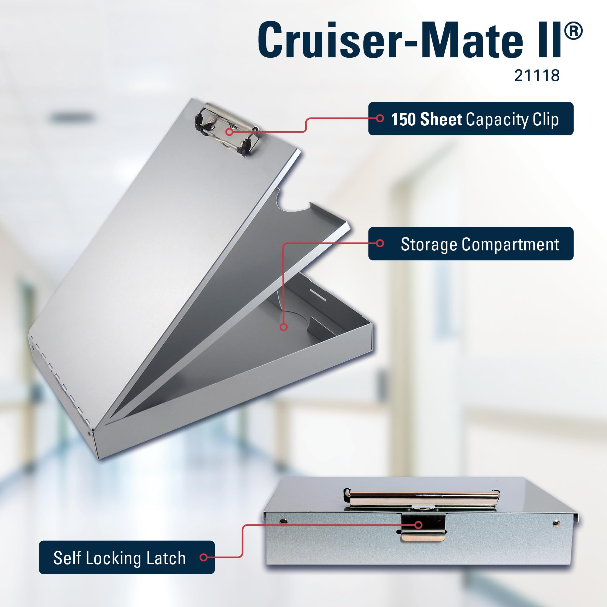 Saunders Deska zaciskowa Cruiser-Mate II wykonana z aluminium pochodzącego z recyklingu, z 2 półkami, 2 półki, wymiary 20 x 30 cm, w kolorze aluminium