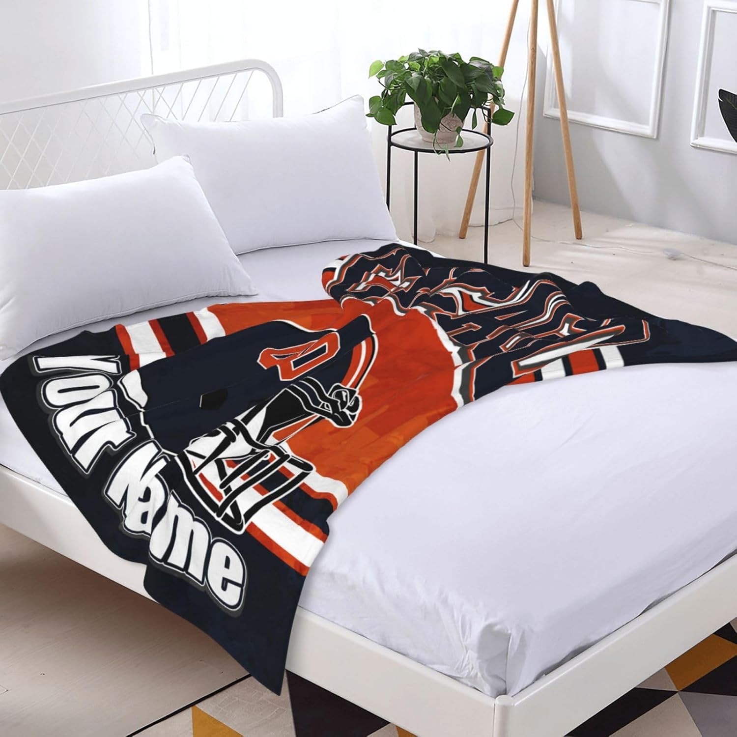Flannel Blanket Custom Football City Blanket for Men Women – Personalized Name & Number Throw Blanket Fans Gifts for Bed, 60" x 50" - Image 9