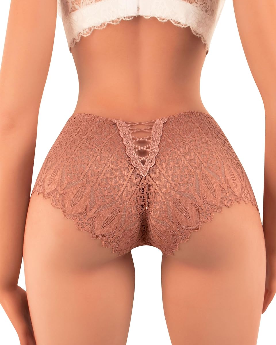 Banamic Cheeky Underwear for Women Lace No Show Bikini Seamless Panties