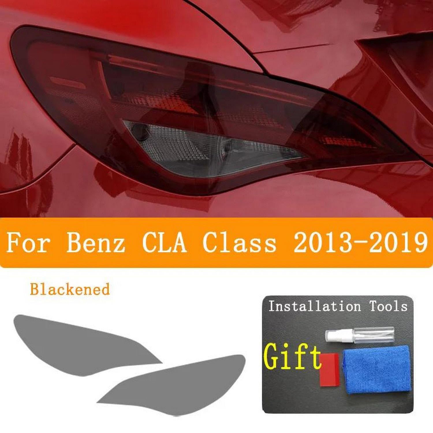 Reflektor samochodowy tylne światło folia ochronna reflektor winylowa renowacja przezroczysta czarna naklejka samochodowa, do Benz klasy CLA 2013-2019